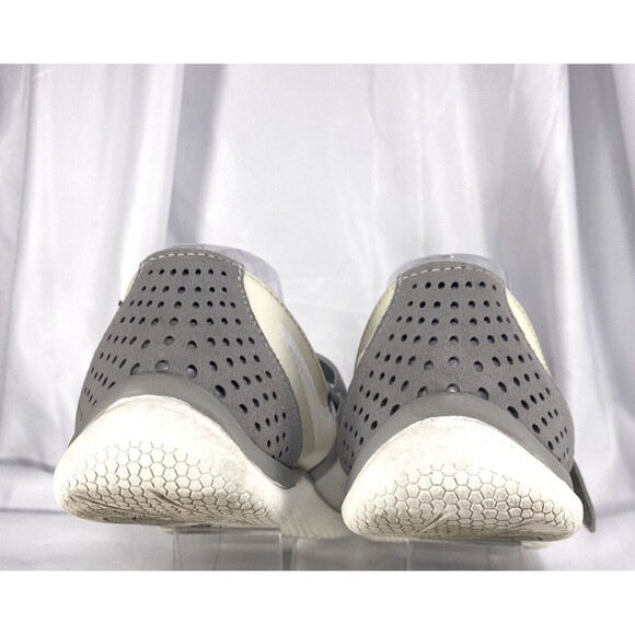 LANDS END Women's Size 11B MARY JANE SHOE White/Gray MESH FLATS SNEAKERS #481528 - Picture 6 of 10